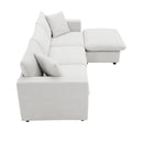 Modern Sectional Sofa With Throw Pillows, Cloud L Shaped Couch Set With Wide 4 Seat Comfy Couch Set With Movable Ottoman