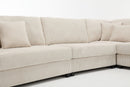 Oversized Modular Sectional Sofa Set,Corduroy Upholstered Deep Seat Comfy Sofa   Beige