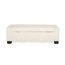 Textured Fabric Ottoman Bench With Hinged Lid