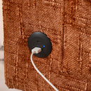 Chenille 2 Seater Sofa With LED Light, USB Charging Port, And Storage Bag