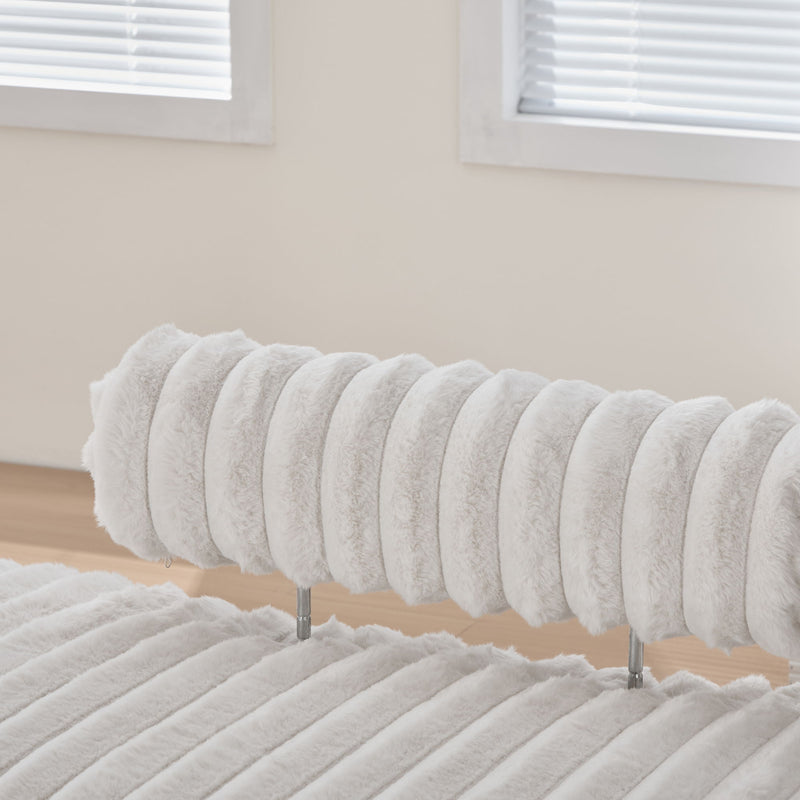 Mini Loveseat With Adjustable Backrest - Beige