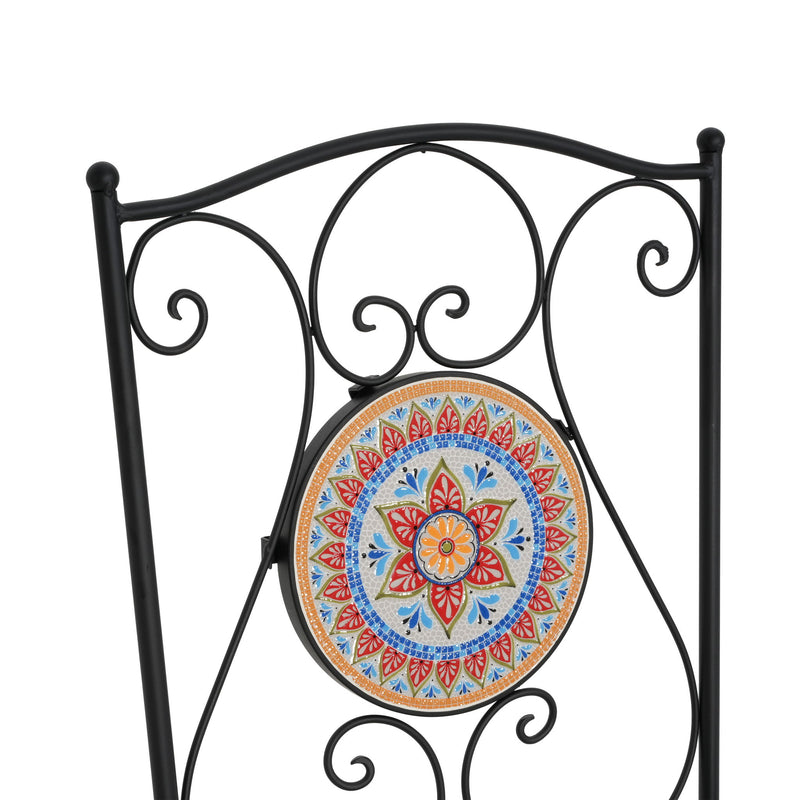 Lambert - Outdoor Chat Set - Black / Red