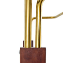 Hanger Double Layer Coat Rack With Solid Wood Partition - Gold / Walnut