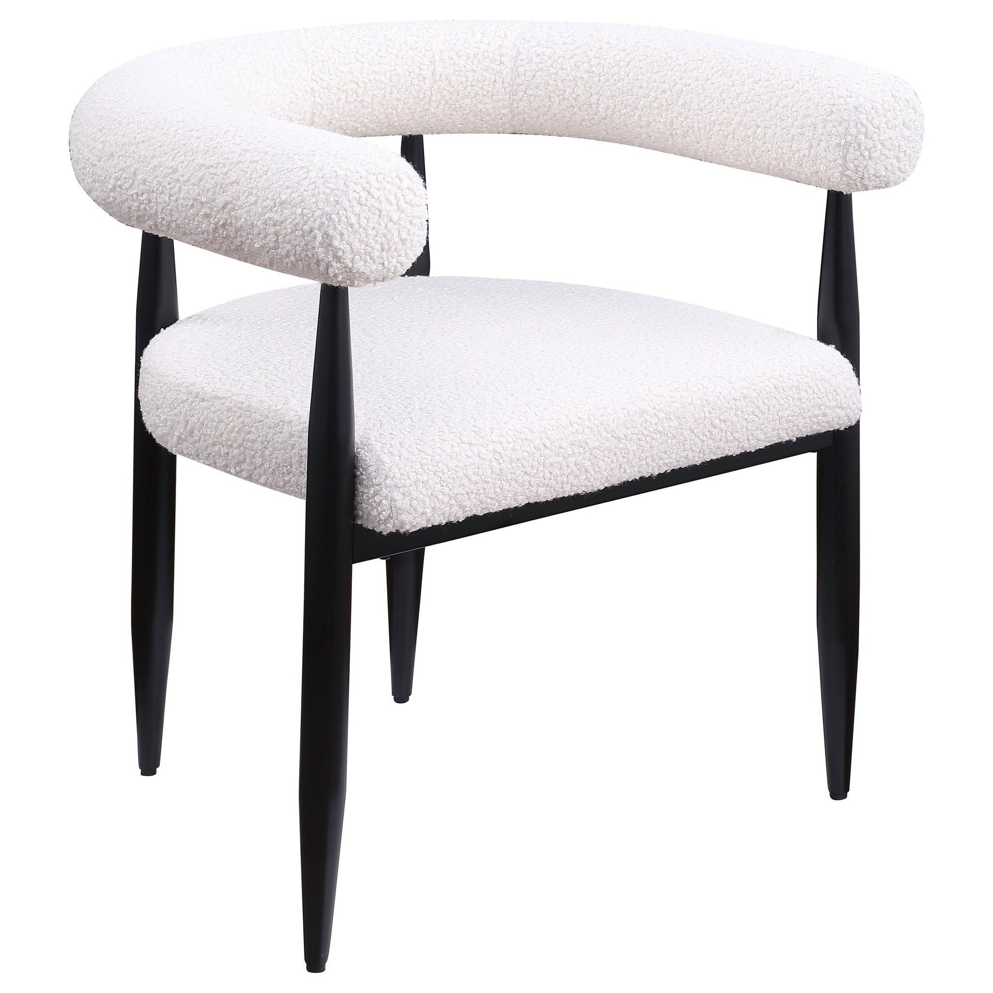 Dunmore Boucle Upholstered Dining Arm Chair Cream (Set of 2) - Atlantic Fine Furniture Melbourne FL