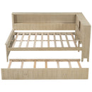 Full Size Daybed With Storage Shelves And Trundle - Ancient White