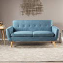 Modern Loveseat Sofa With Button Tufted Backrest
