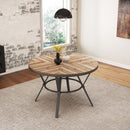 Modern Style Indoor Dining Round Table With Metal Legs - Light Birch