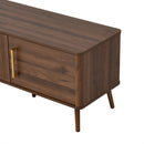 TV Stand For TVs Up To 85" With Fluted Door, Cable Management, Soft-Closing Hinges - Walnut