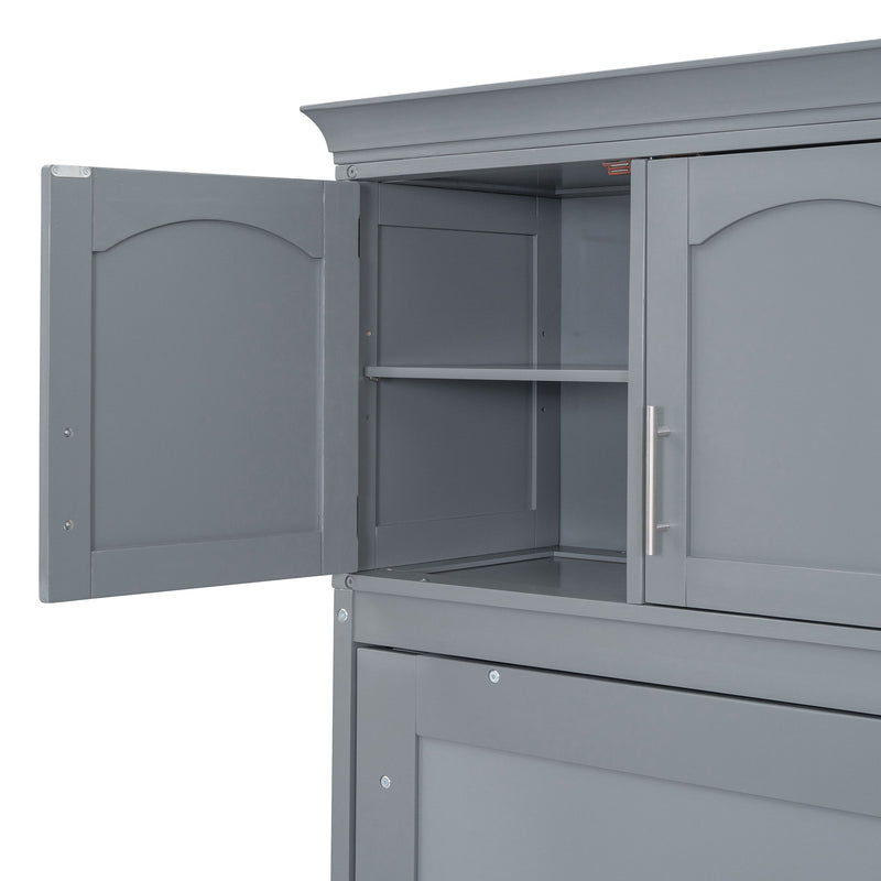 Murphy Modern Bed With Top Cabinets For Space Saving And Comfort