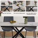 Modern Expandable Dining Table With Retractable Leaf With Chairs
