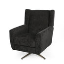 Contemporary Swivel Chair With Wingback Design - Black