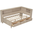 Daybed With Storage Shelves And 3 Drawers