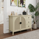 Rattan 2 Door 3 Drawer Cabinet, Suitable For Bedroom - Natural