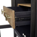 Glass Door Nightstand - Black