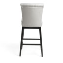 Quicksilvered - Upholstered Swivel Counter Stool With Wood Legs - Beige