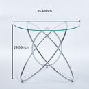 Metal Leg Dining Table With Tempered Glass Top