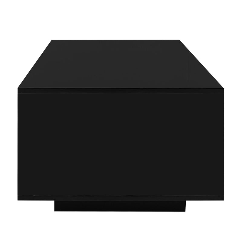 Modern High Glossy Rectangle Coffee Table With 16 Color LED Lights For Living Room