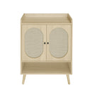 2 Door Shoe Rack, Freestanding, Modern Shoe Storage Cabinet, For Entryway - Natural