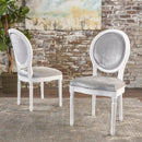 French Country Dining Chair Set With Round Backrest