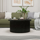Coffee Table, Round Coffee Table, Modern Side Tables Accent End Table For Living Room, Apartment - Black