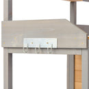 Outdoor Potting - Bench, Workstation Table With Cabinet For Backyard Garden Supplies - Brown / Gray
