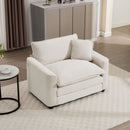 Modern Classic Corduroy Fabric Single Chair Deep Seat Sofa With Pillow