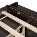 Full Bed with Bookcase Headboard, Under bed Storage Drawers and Bed End Storage Case,Espresso