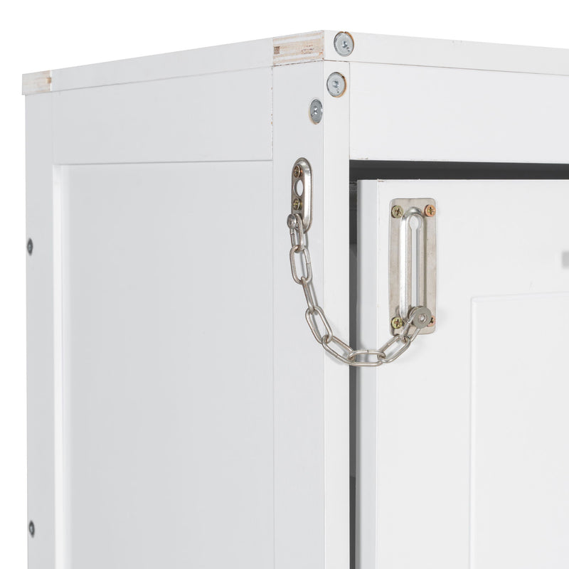 Murphy Cabinet Bed With Folding Sofa, Built In Storage Shelves And LED Light