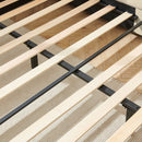 Mid-Century Upholstered Tufted Bed Frame With Backrest And Armrests