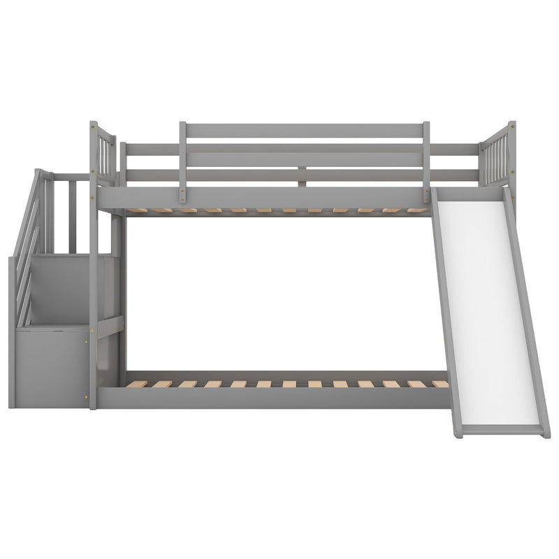 Bunk Bed With Convertible Slide And Stairway