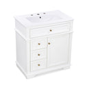 Freestanding Bathroom Vanity With Sink, Soft Closing Door, Tip Out Drawer