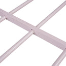 Full Size Metal Platform Bed with House-Shaped Headboard Design, Pink