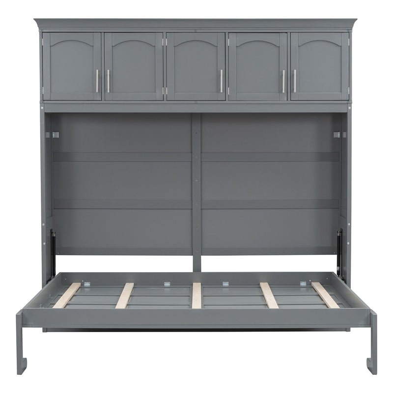 Murphy Modern Bed With Top Cabinets For Space Saving And Comfort