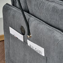 Comfy Corduroy Oversized Chaise Lounge Chair With Ottoman And Storage