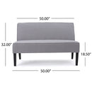 Contemporary Loveseat With Upholstered Fabric And Birch Wood Legs - Light Gray