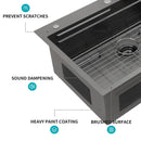 Waterfall Kitchen Sink With Pull Out Faucet & Cup Washer