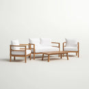 Outdoor Furniture With Coffee Table, Patio Conversation Set Deep Seating With Soft Cushion