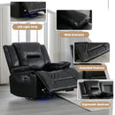 3 Seater Home Theater Recliner Manual Recliner Chair With A LED Light Strip Two Built-In Cup Holders For Living Room