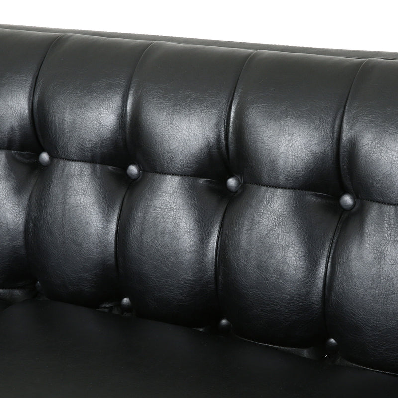 Comfy 3 Seat Sofa With Tufted Back, Modern For Living Room