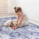 Maval - 6' X 9' Washable Area Rug - Blue
