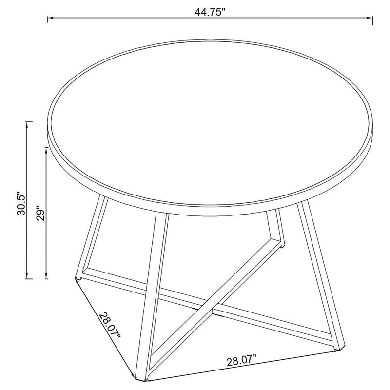 Jillian - 5 Piece Round Mirror Top Dining Set - Black Nickel