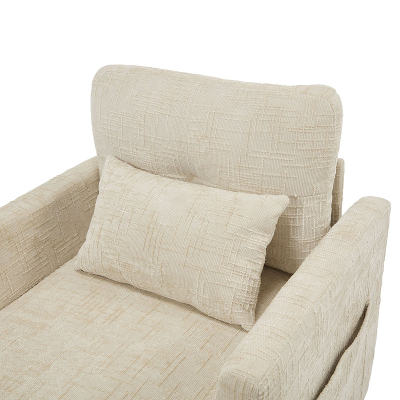 Multifunctional Chenille Recliner Sofa With Storage And Phone Bracket