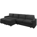 Convertible Sectional Sofa With Storage Chaise Lounges And USB Ports