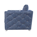 Emilia - Chair With Pillow - Two Tone Blue Fabric