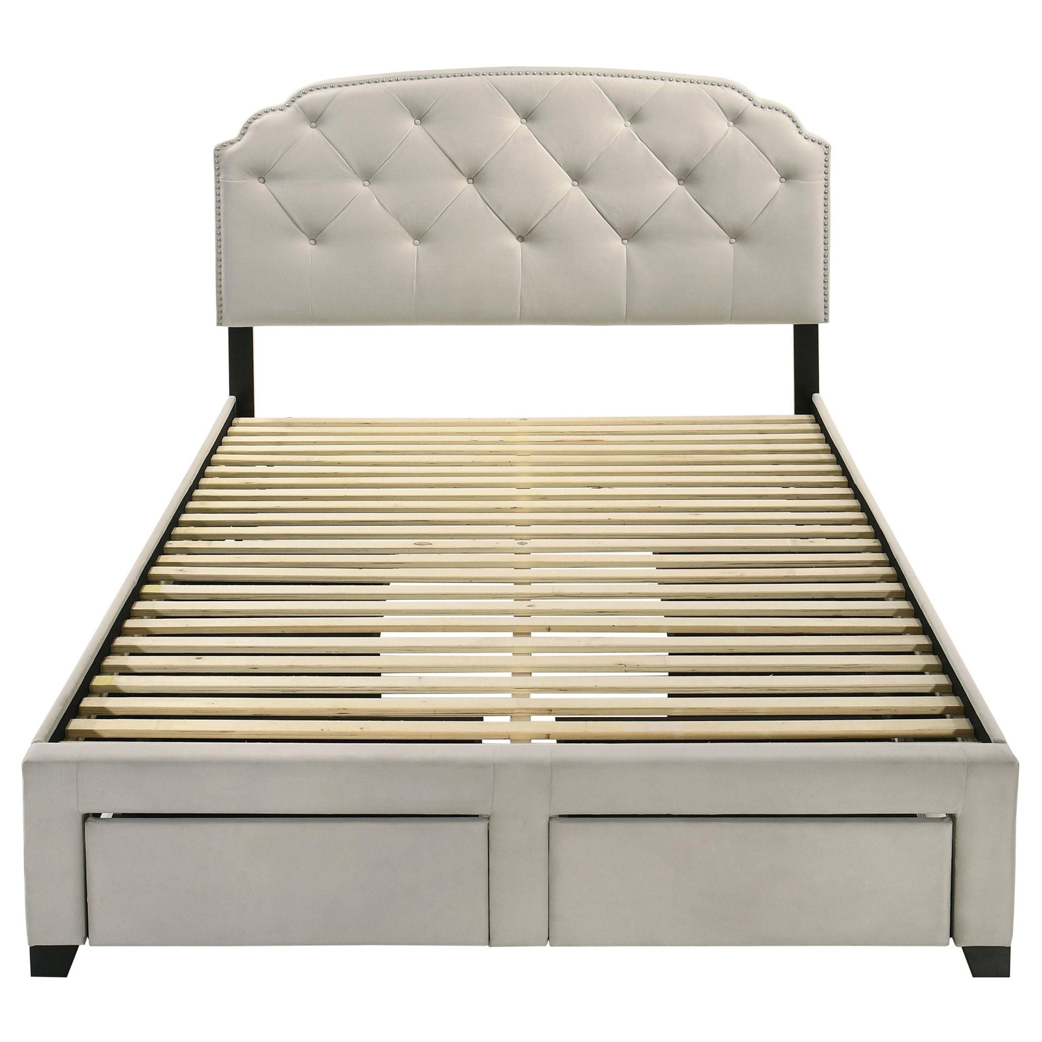 Marianna 4-drawer Upholstered Queen Storage Bed Cream
