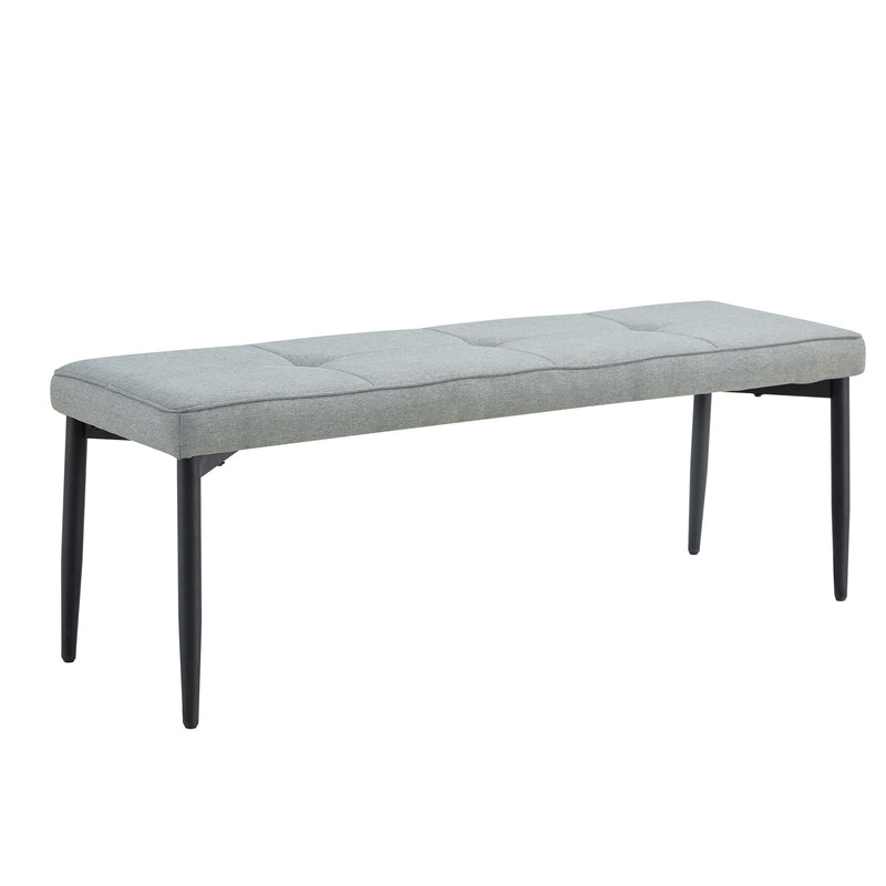 6 Piece Dining Table Set For 6, Table With V-Shaped Legs And 4 Upholstered Chairs & Bench, Modern Dining Room Set For Kitchen, Dining Room - Gray