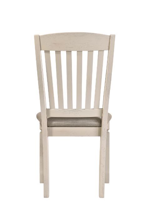 Fedele - Side Chair (Set of 2) - Tan Fabric & Cream Finish - Atlantic Fine Furniture Inc