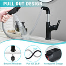 Pull Down Vessel Faucet With Lift Spout & Dual Spray Modes