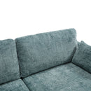 Chenille 2 Seater Sofa With LED Light, USB Charging Port, And Storage Bag
