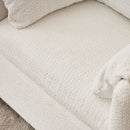 Fixed Modern Accent Chair Single Seater Plush Chenille Lounge Chair With High Resilience Cushion - Ivory White